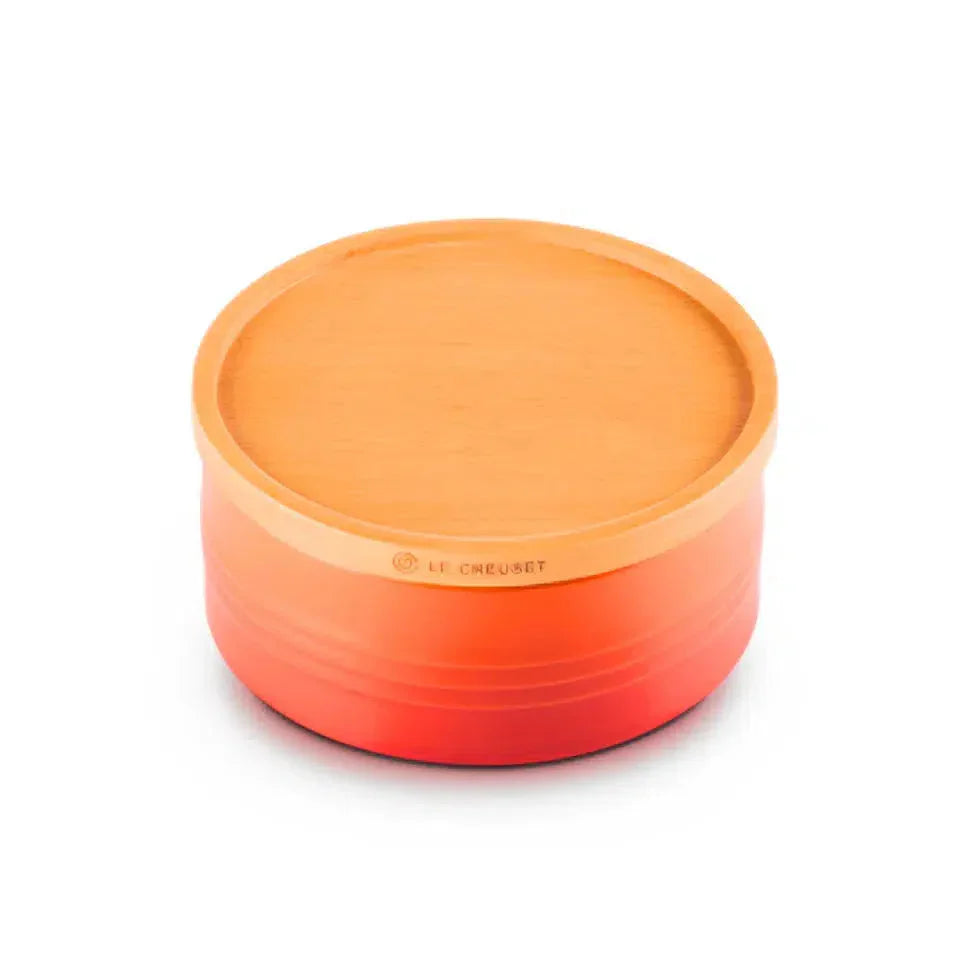 Pote Cerâmica com Tampa de Madeira Scandinavia Laranja 420ml Le Creuset