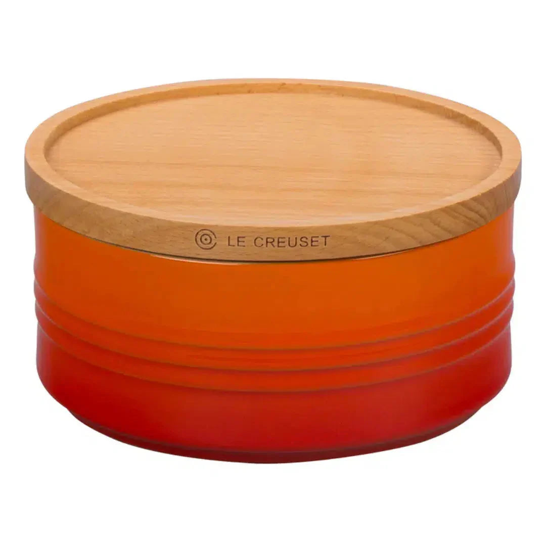 Pote Cerâmica com Tampa de Madeira Scandinavia Laranja 420ml Le Creuset