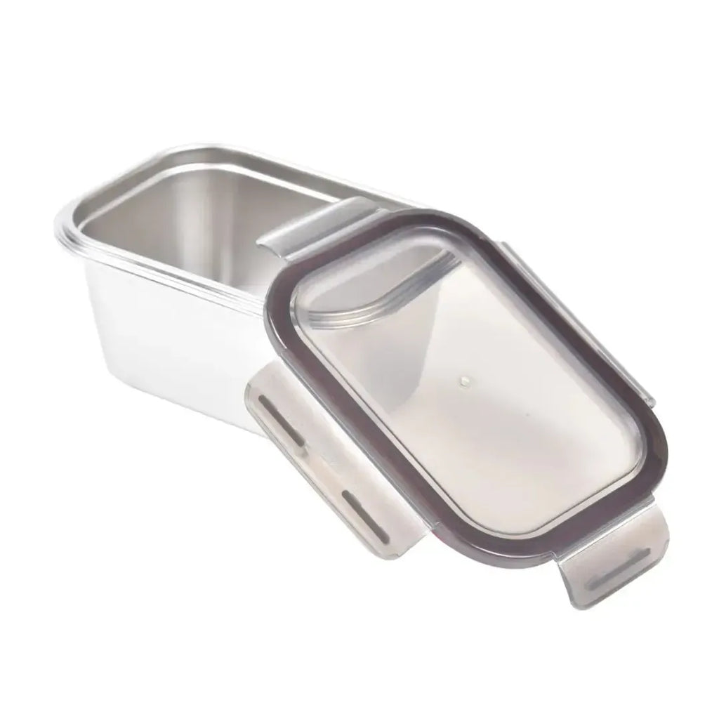 Pote Hermético Retangular em Inox com Tampa 1L Kenya