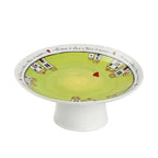 Prato Bolo com Pé Verde 19x9cm Le Casette Egan