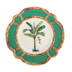 Prato Melamina Borda Desenho Bambu 28x28cm Laranja