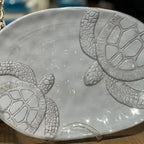 Prato Oval Melamina Detalhe Tartarugas Verde 43,5x28,5x3,5cm
