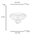 Prato Para Bolo Cristal Chumbo com Pé Geneva 30x13cm Wolff