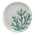 Prato Raso Melamina Desenho Coral Verde 27,8cm