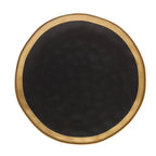 Prato Raso Porcelana Dubai Preto e Dourado 25cm