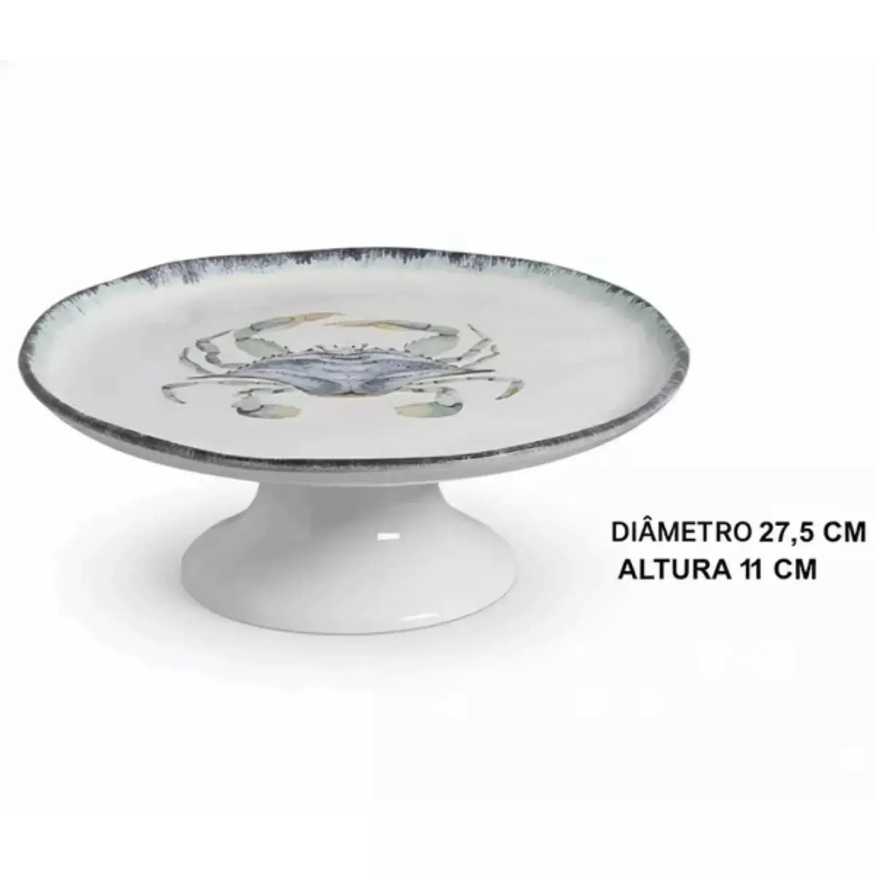 Prato de Bolo Cerâmica Atlântica 27cm Scalla