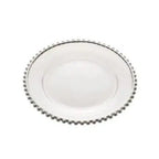 Prato de Jantar Cristal Pérola Borda Prateada 28cm Wolff