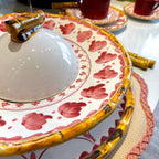 Prato de Risoto com Tampa Cerâmica Colorful Handmade Rosa 27,5cm Maison Blanche