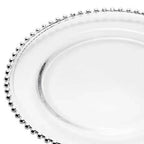 Prato de Sobremesa Cristal Pérola Borda Prateada 20cm Wolff