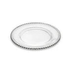 Prato de Sobremesa Cristal Pérola Borda Prateada 20cm Wolff