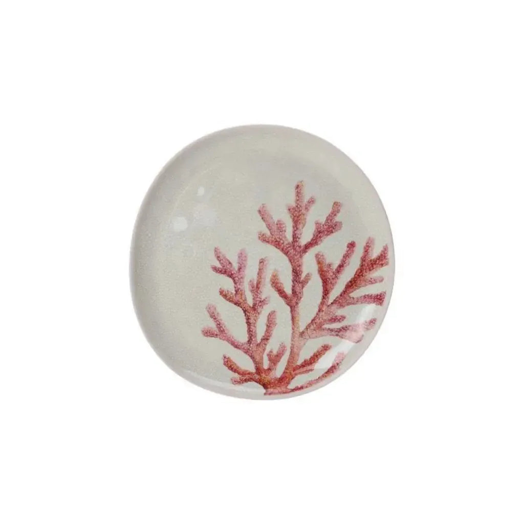 Prato de Sobremesa Melamina Desenho Coral Verde 22,5cm