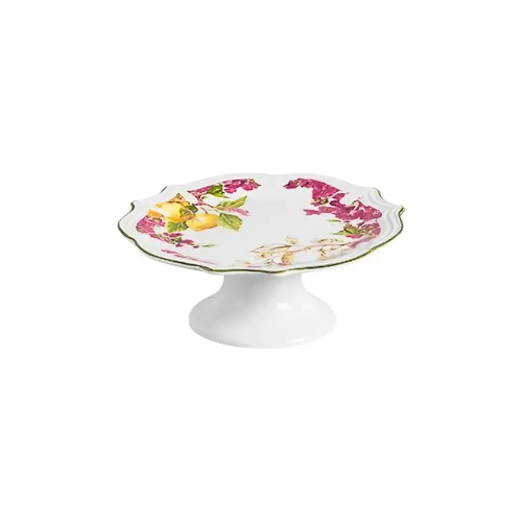 Prato para Bolo com Pé Cerâmica Imperial Scalla
