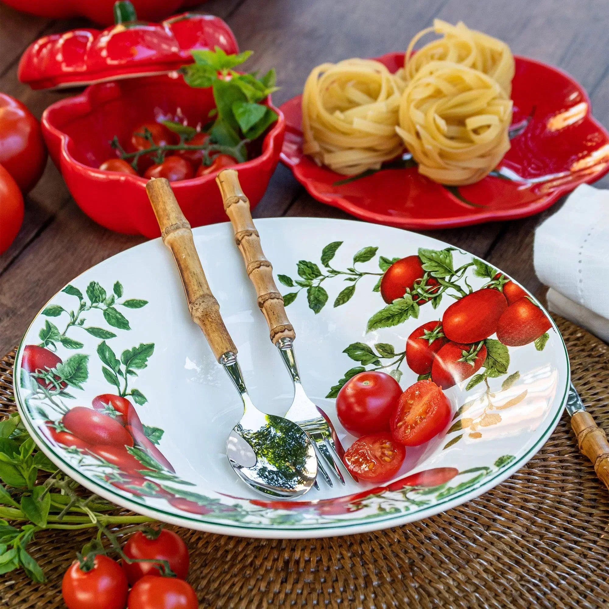 Prato para Massa Cerâmica Tomate 27cm Scalla