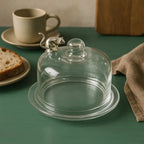 Queijeira de Vidro e Prata Shefield Plate
