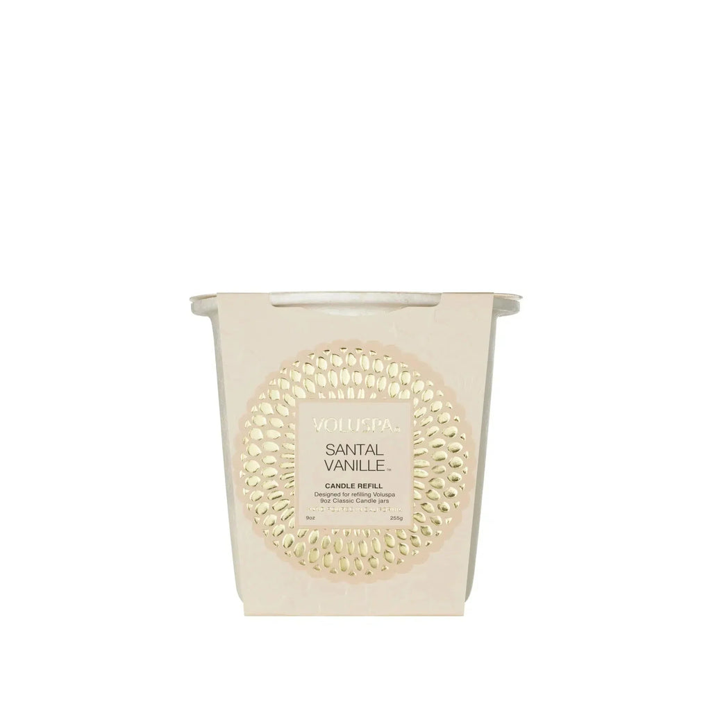 Refil Vela Voluspa Copo de Vidro Clássico Santal Vanille 60 Horas