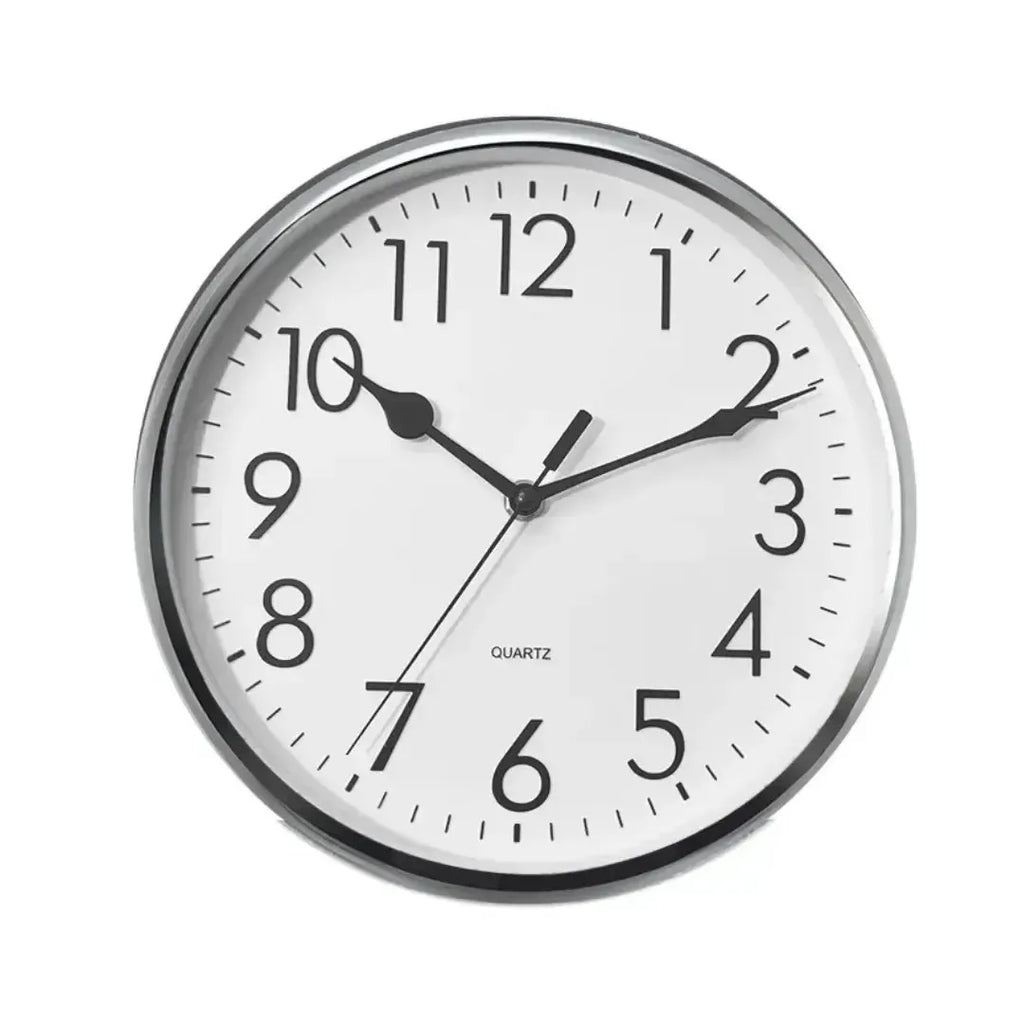 Relógio de Parede Branco / Prateado 26cm linha Refúgio