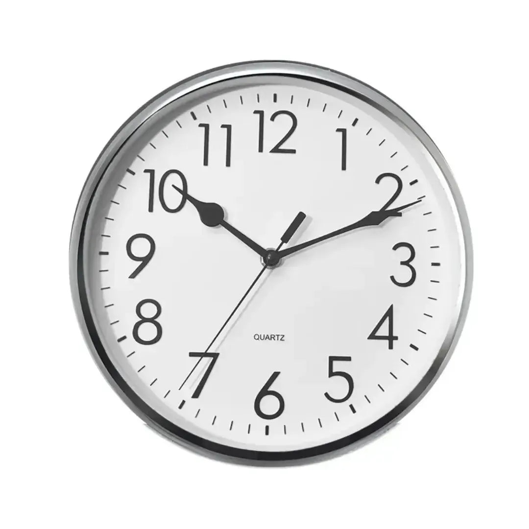 Relógio de Parede Branco / Prateado 26cm linha Refúgio