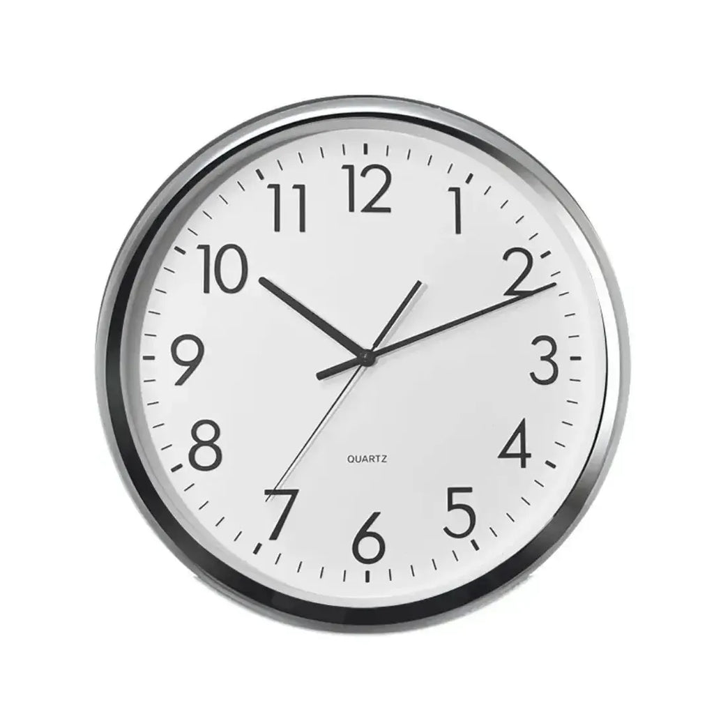 Relógio de Parede Branco / Prateado 40cm linha Refúgio