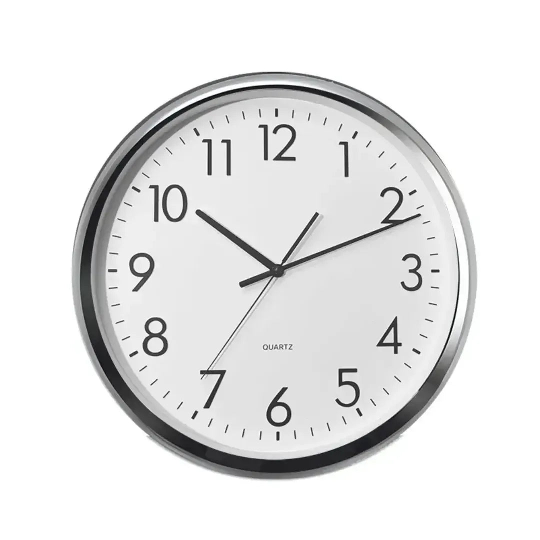 Relógio de Parede Branco / Prateado 40cm linha Refúgio