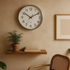 Relógio de Parede Branco / Prateado 40cm linha Refúgio