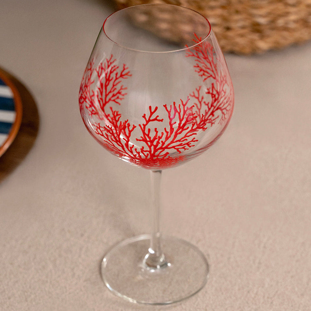 Jogo 6 Taças Gin Sante Burgundy em Cristal Ecológico 635ml Coral Vermelho