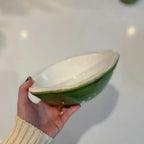 Saladeira Coco Cerâmica Itacare Verde 7x17x20cm Maison Blanche