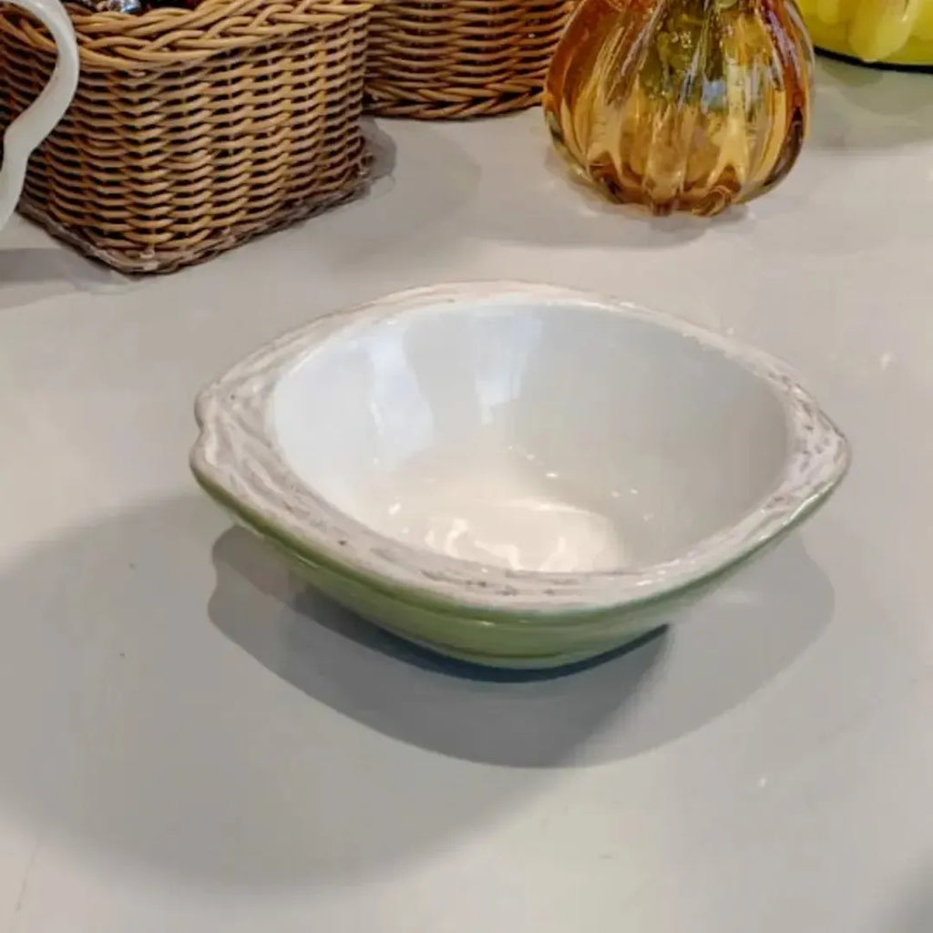 Saladeira Coco Cerâmica Itacare Verde 7x17x20cm Maison Blanche