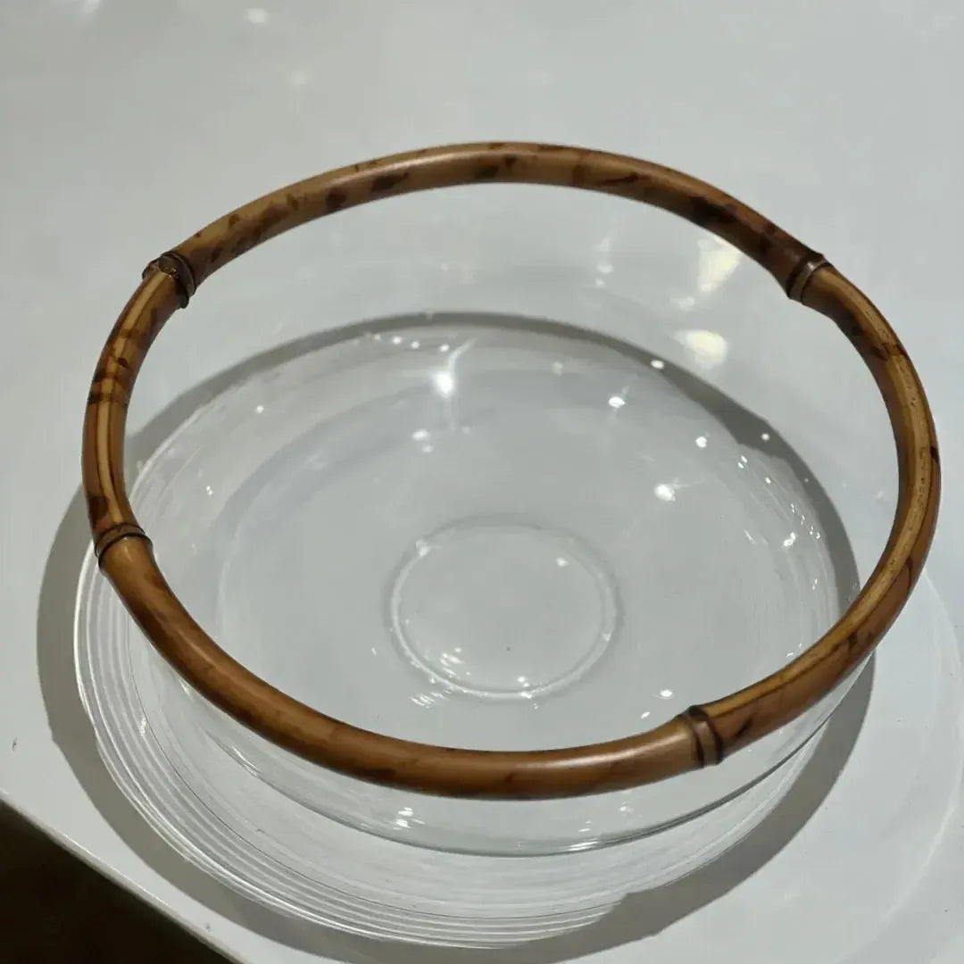 Saladeira Pequena de Vidro com Bambu Rajado