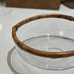 Saladeira Pequena de Vidro com Bambu Rajado