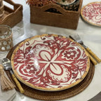 Sousplat Cerâmica Dolce Mare Azulejo Português Vermelho 34,5cm Maison Blanche
