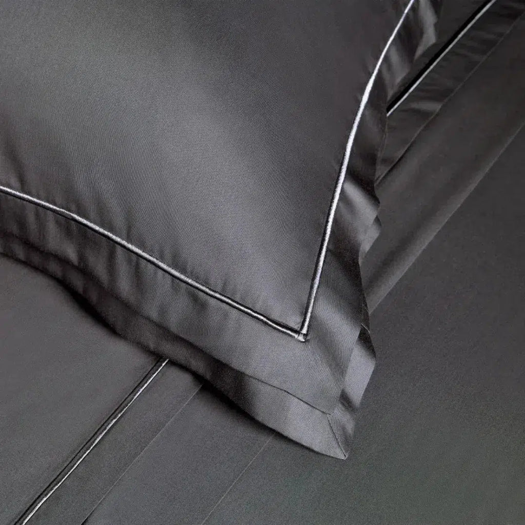 Super Fronha Doppio 300 Fios Cetim 100% Algodão Egípcio Chumbo 50x90cm Trussardi