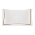 Super Fronha Vercelli 300 Fios Cetim 100% Algodão Egípcio Branca / Nocciola 50x90cm Trussardi