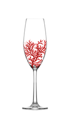 Jogo 6 Taças Champanhe Sante Flute em Cristal Ecológico 220ml Coral Vermelho