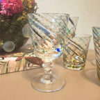 Taça Mozart em Puro Cristal para Água / Vinho Murano Colors Torcido Colorida 450ml