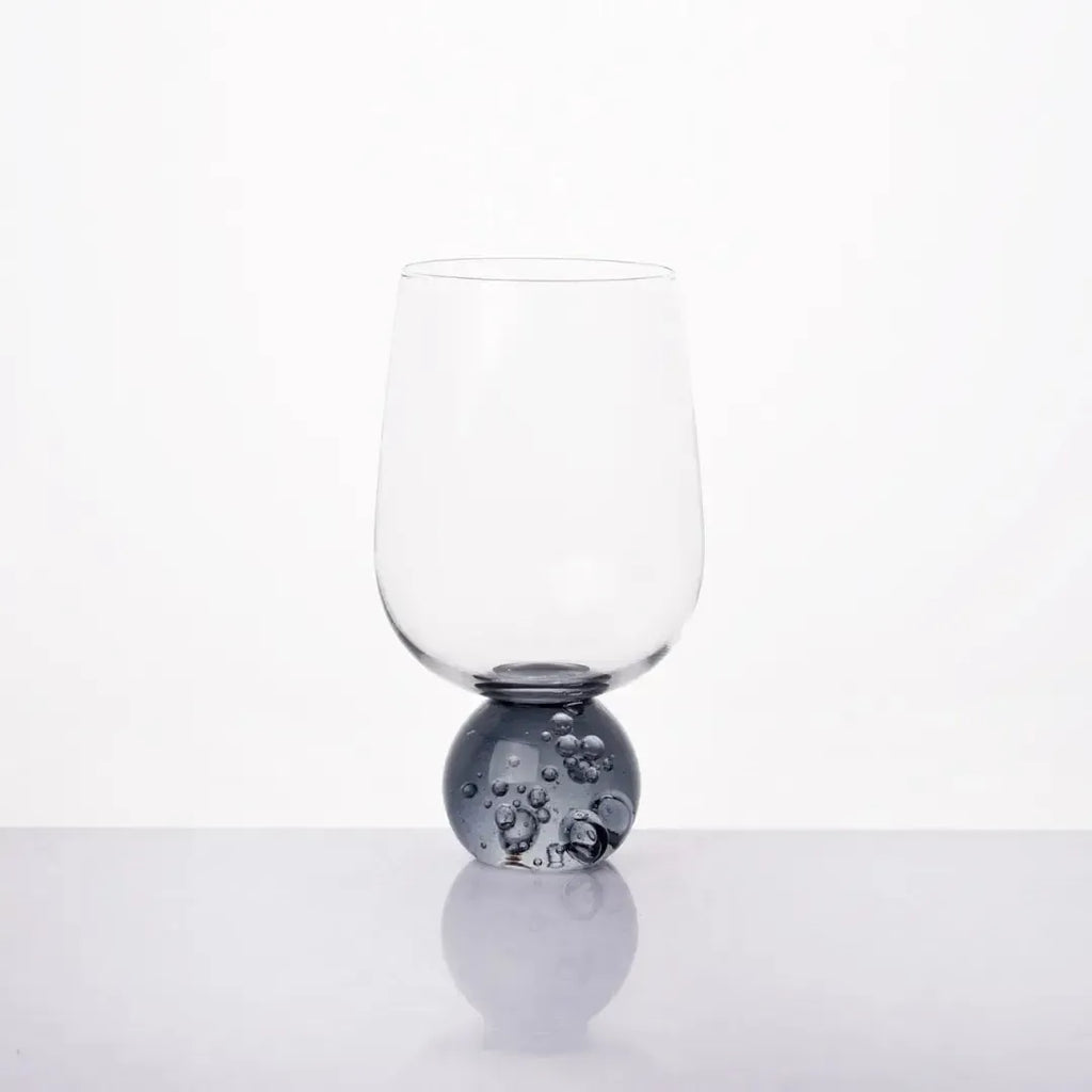 Taça para Água Vidro base Esfera Transparente / Cinza Linha Sintonia 540ml