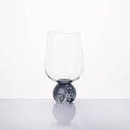 Taça para Água Vidro base Esfera Transparente / Cinza Linha Sintonia 540ml