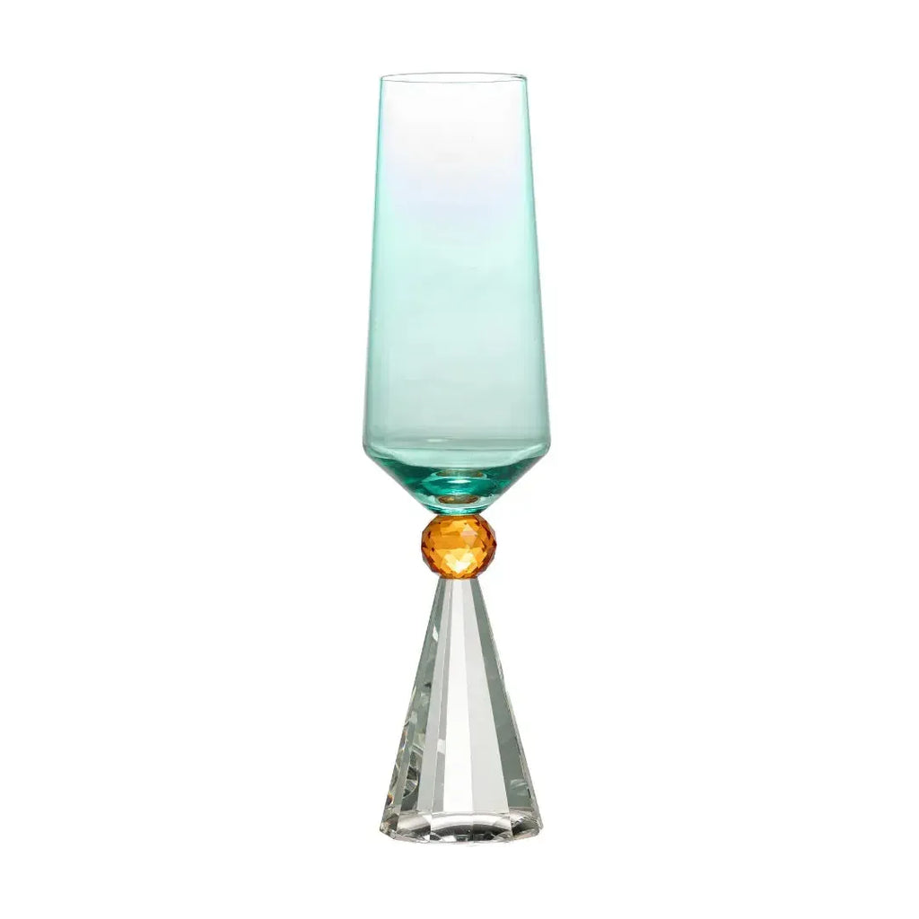 Taça para Champanhe Vidro Verde / Laranja / Transparente Linha Sintonia
