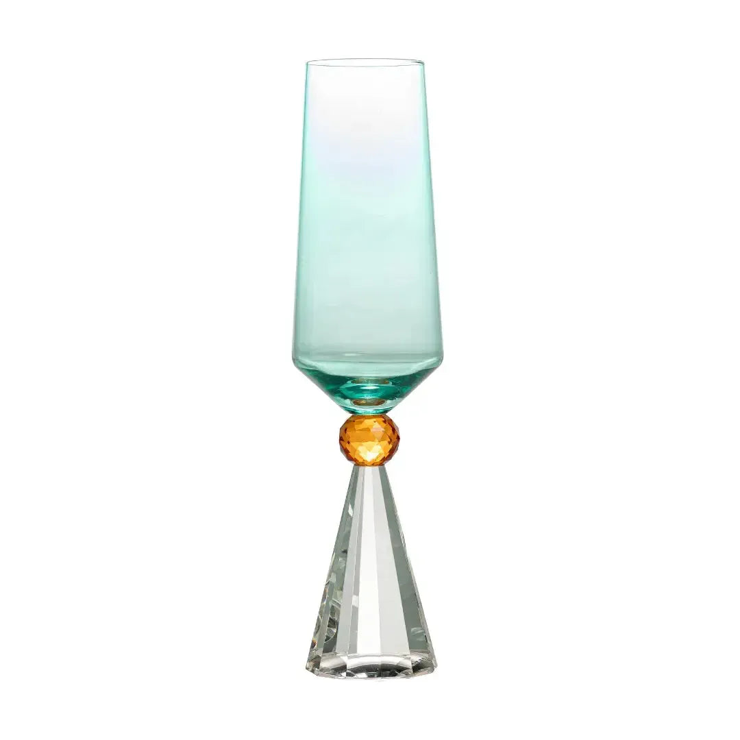 Taça para Champanhe Vidro Verde / Laranja / Transparente Linha Sintonia