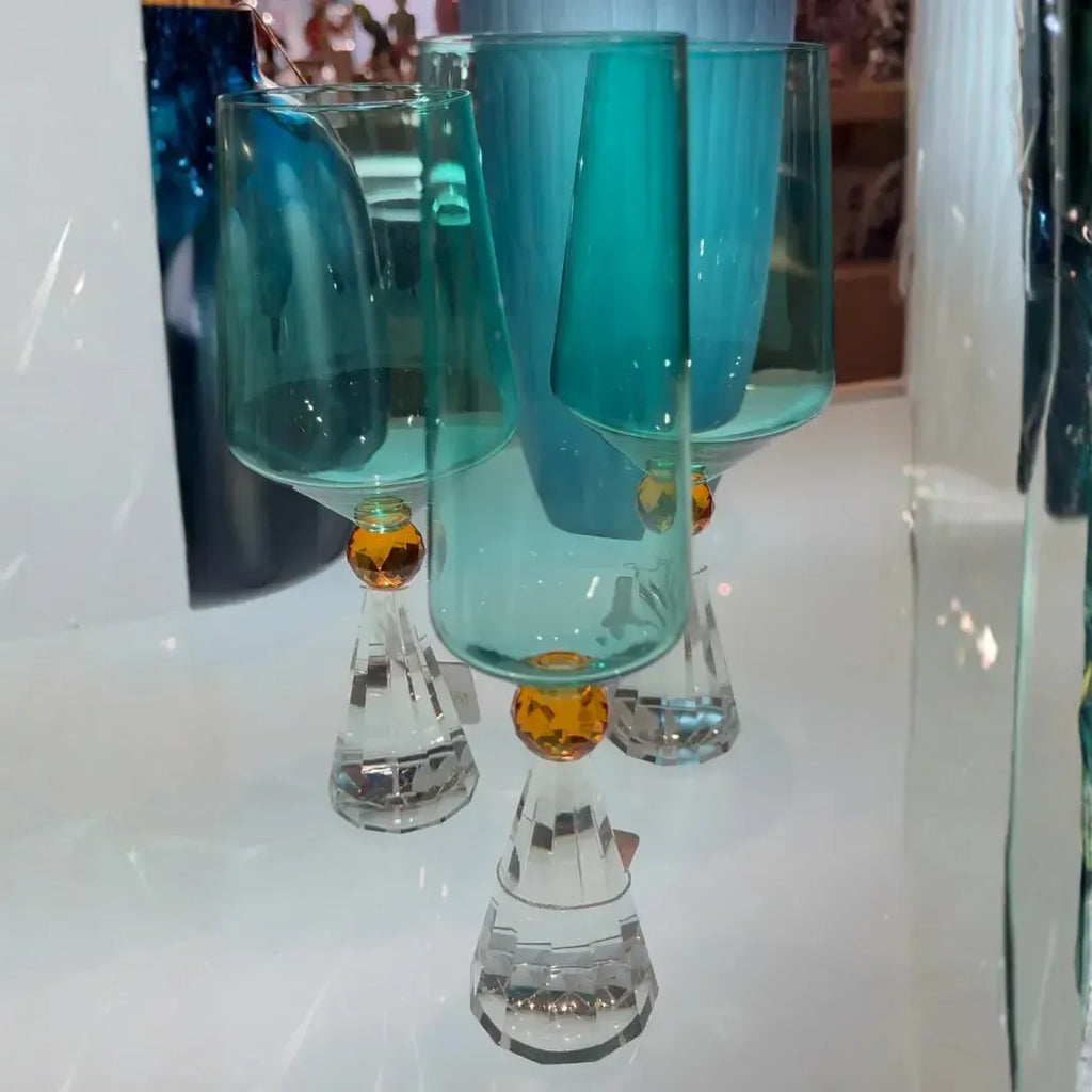 Taça para Champanhe Vidro Verde / Laranja / Transparente Linha Sintonia