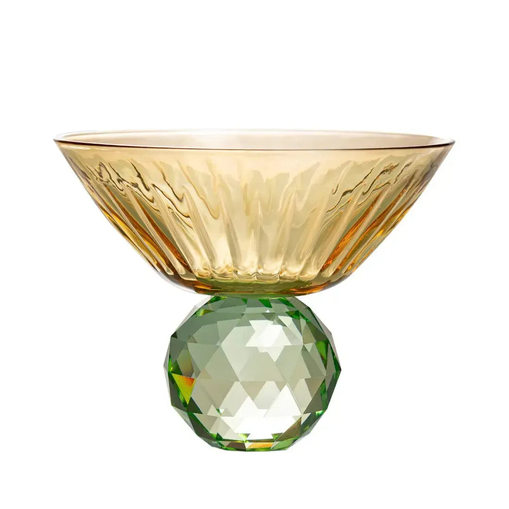 Taça para Martini Vidro base Geométrica Âmbar / Verde Linha Sintonia 300ml