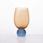 Taça para Vinho / Água Vidro base Esfera Laranja / Azul Linha Sintonia 400ml