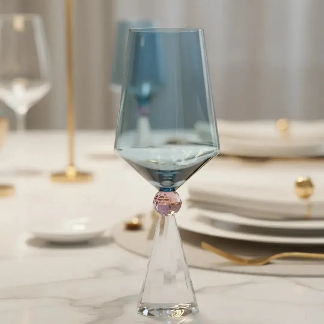 Taça para Vinho Vidro Azul / Lilás / Transparente Linha Sintonia