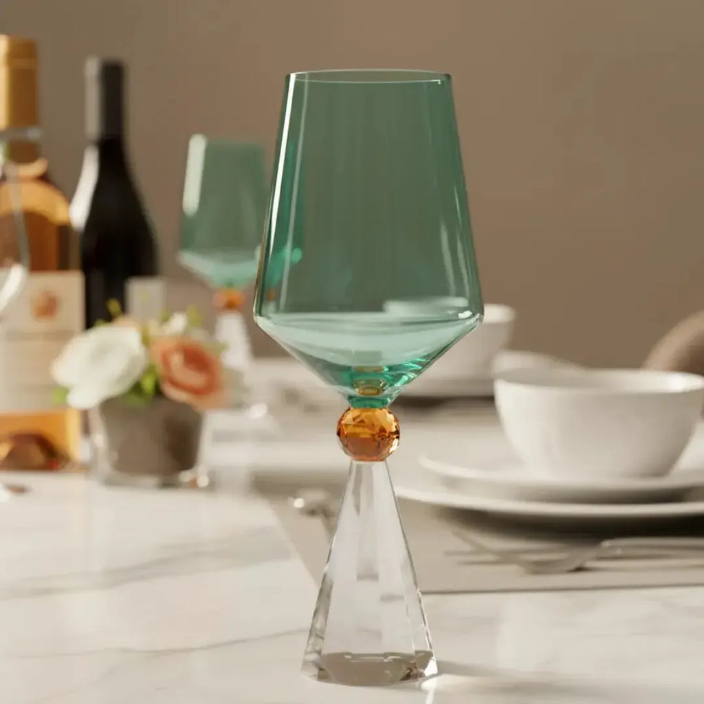 Taça para Vinho Vidro Verde / Laranja / Transparente Linha Sintonia 550ml