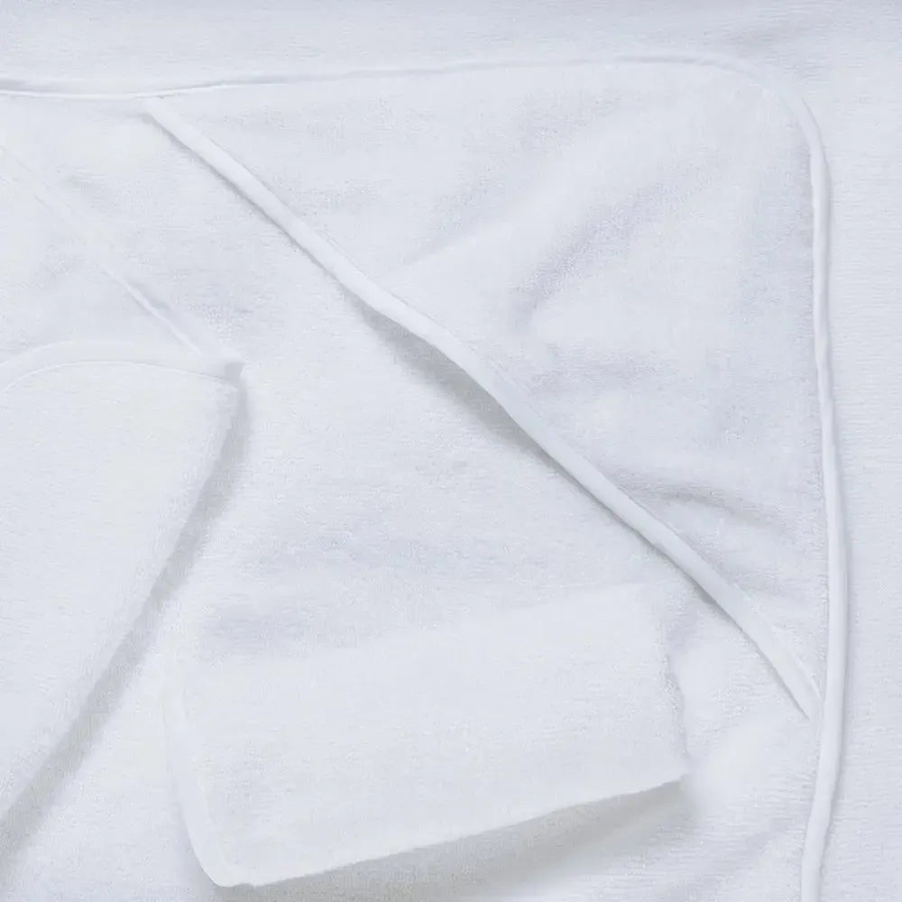 Toalha Banho com Capuz Baby Bonelli Branco Trussardi