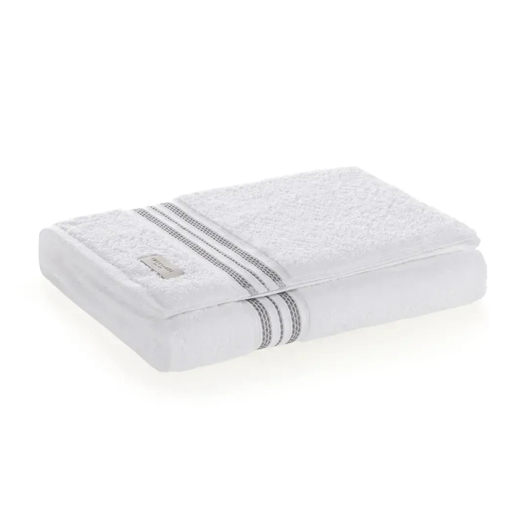 Toalha Rosto Barberine Branca / Ardósia Trussardi