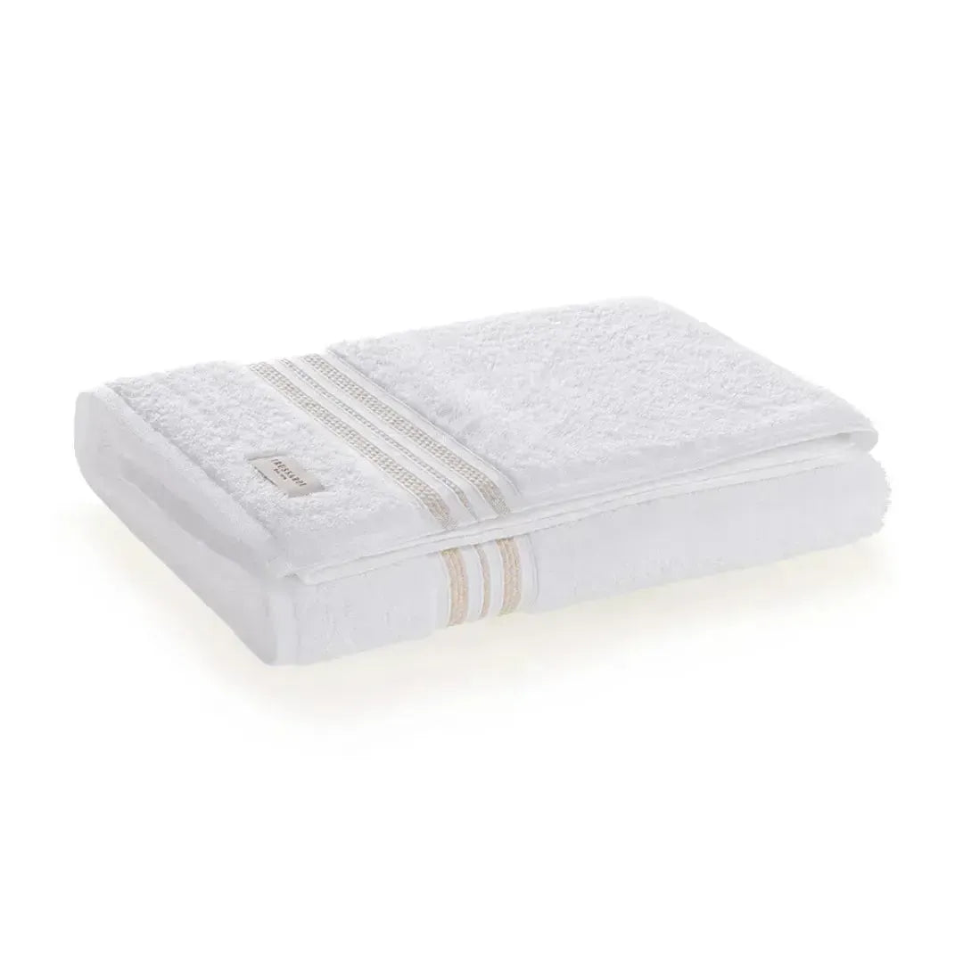 Toalha Rosto Barberine Branca / Nocciola Trussardi