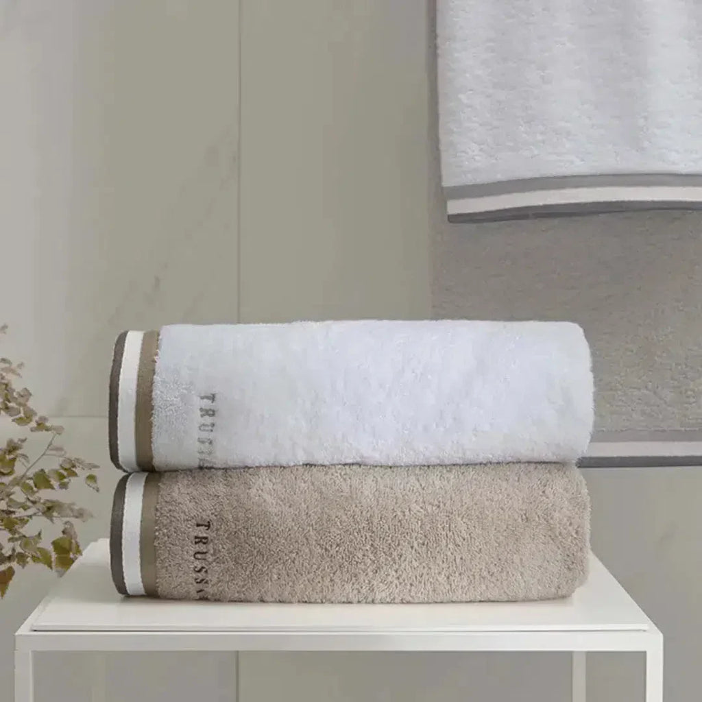 Toalha Rosto Montello Branca / Bege Trussardi