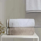 Toalha Rosto Montello Branca / Bege Trussardi