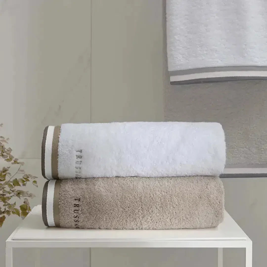 Toalha Rosto Montello Branca / Bege Trussardi