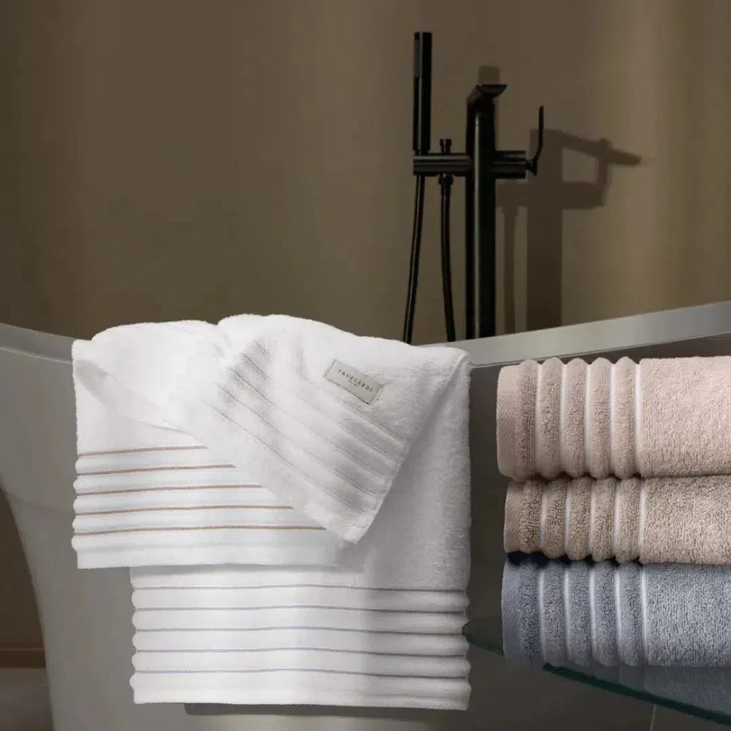 Toalha Rosto Palladio Branca / Azzuro Trussardi